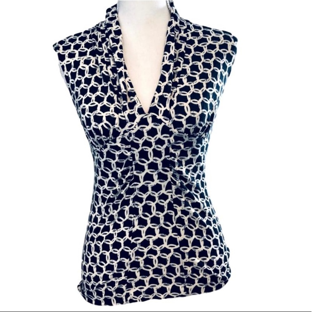 Banana Republic Blue and Beige Print WomensTank SP